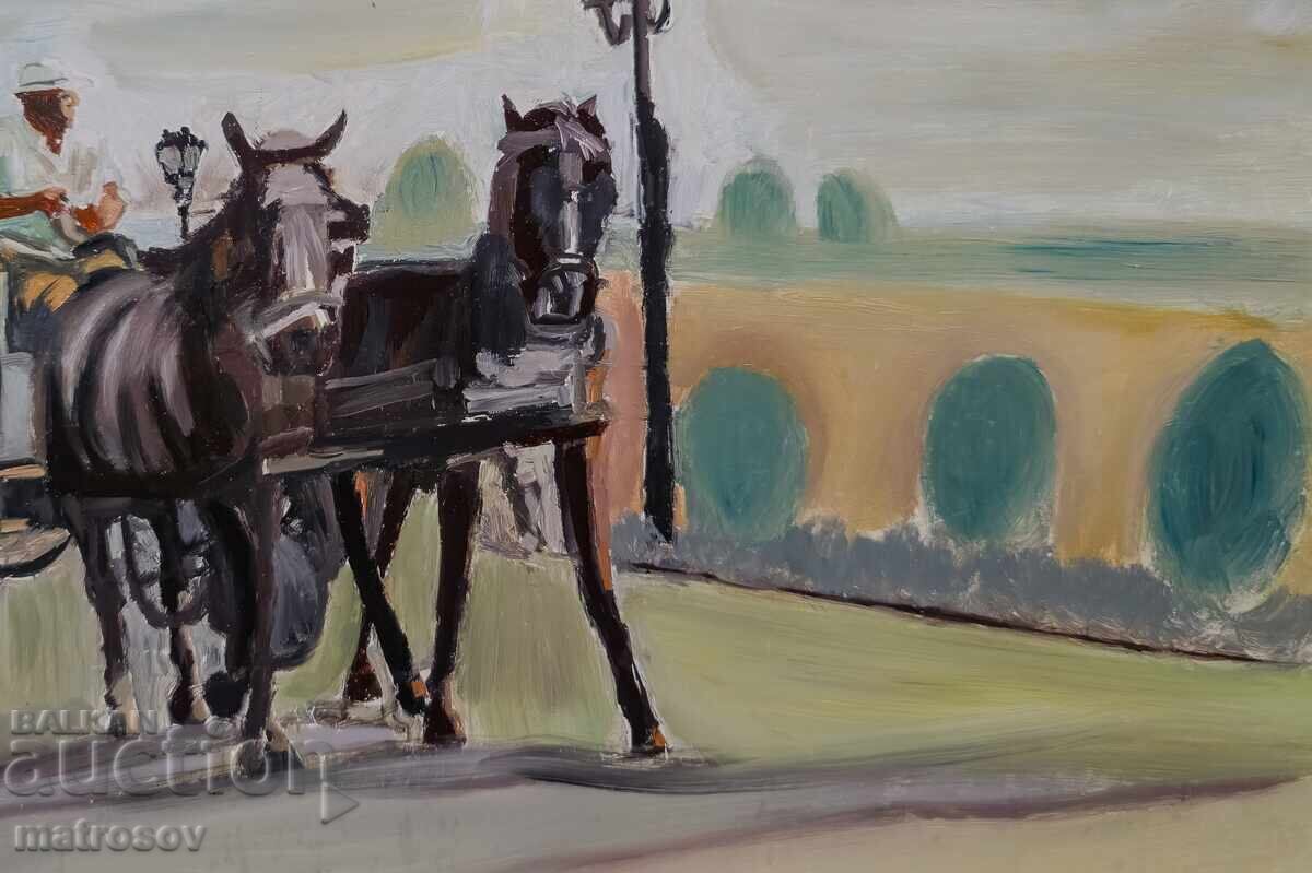 Πέταρ Νένωφ, τοπίο με άμαξα, ελαιογραφία - 5