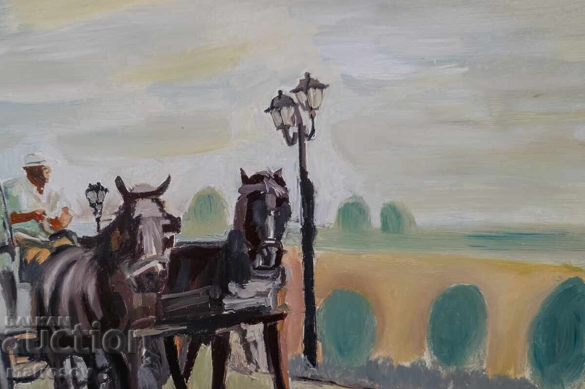 Πέταρ Νένωφ, τοπίο με άμαξα, ελαιογραφία - 6