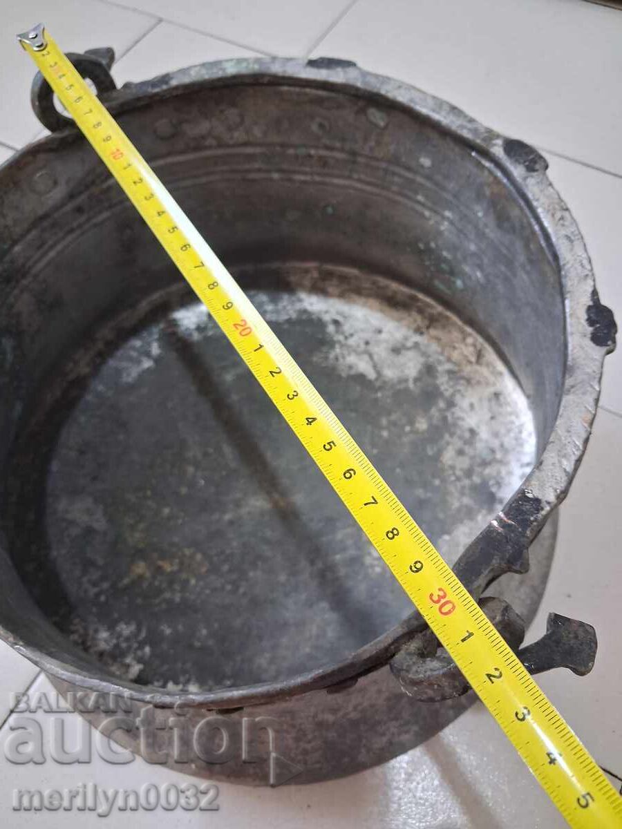 Калайдисан котел, бакър, водник, медник меден съд - 5