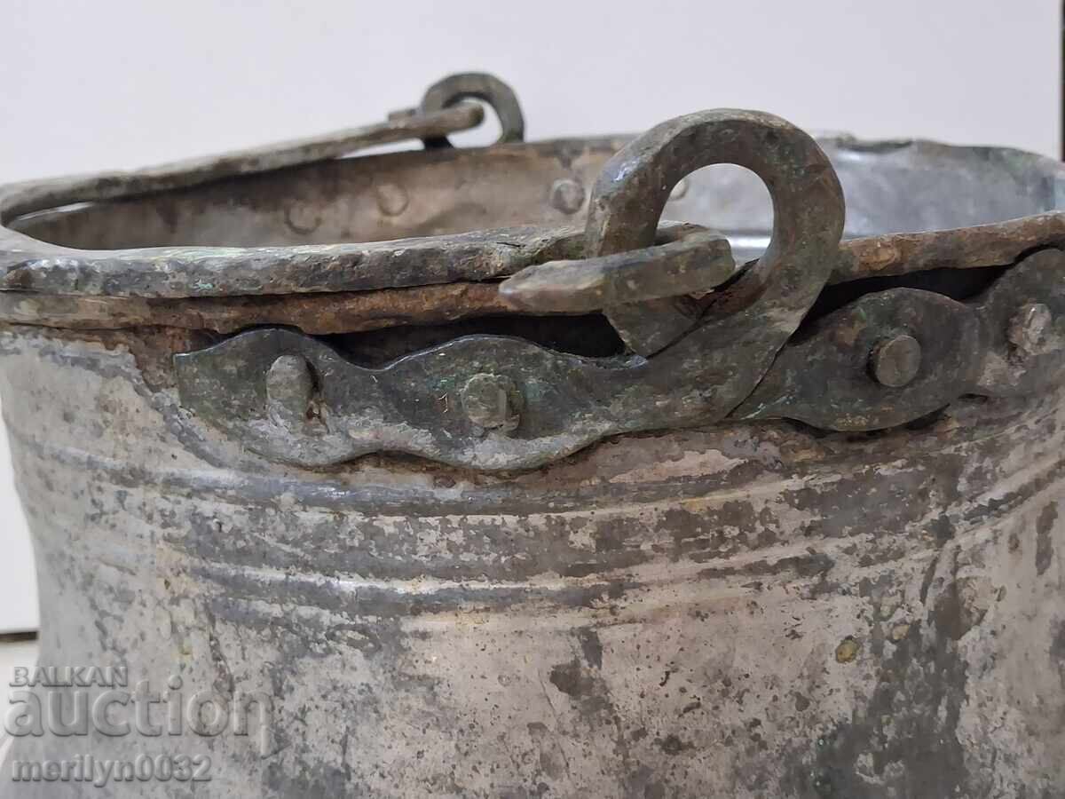 Калайдисан котел, бакър, водник, медник меден съд - 7