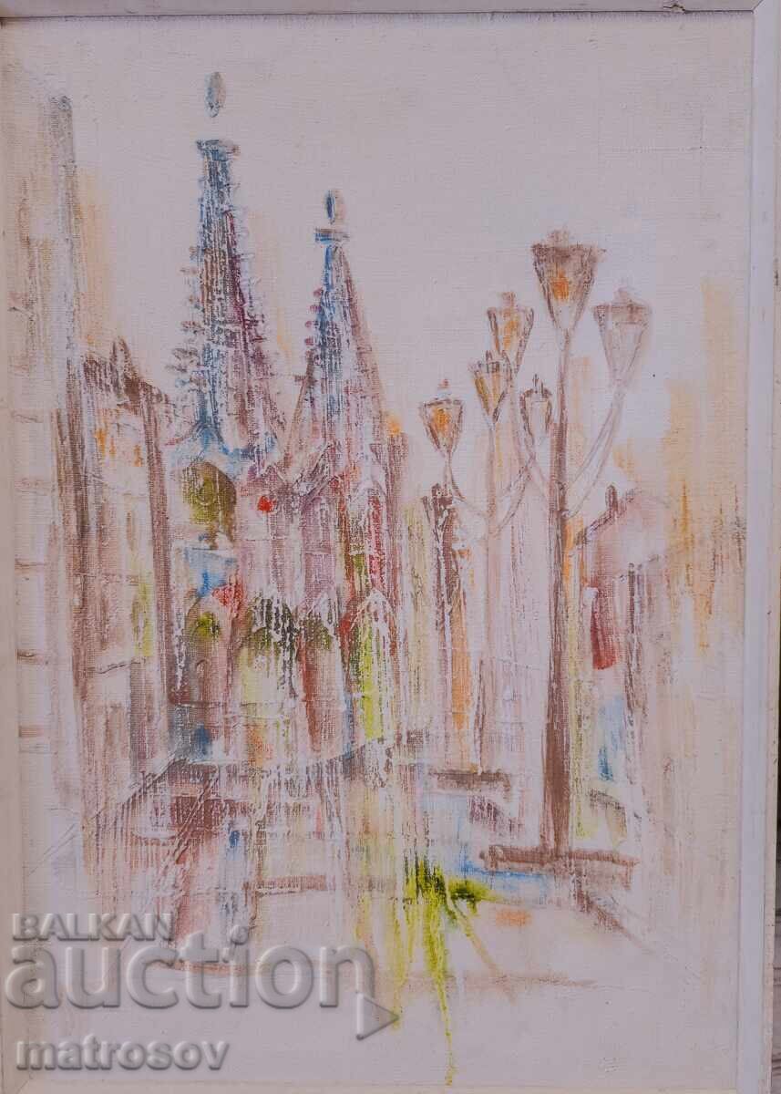 Venelin Petrov, oil painting, landscape "From Vienna" 97 (year) with price 300.00 BGN | € 153.39