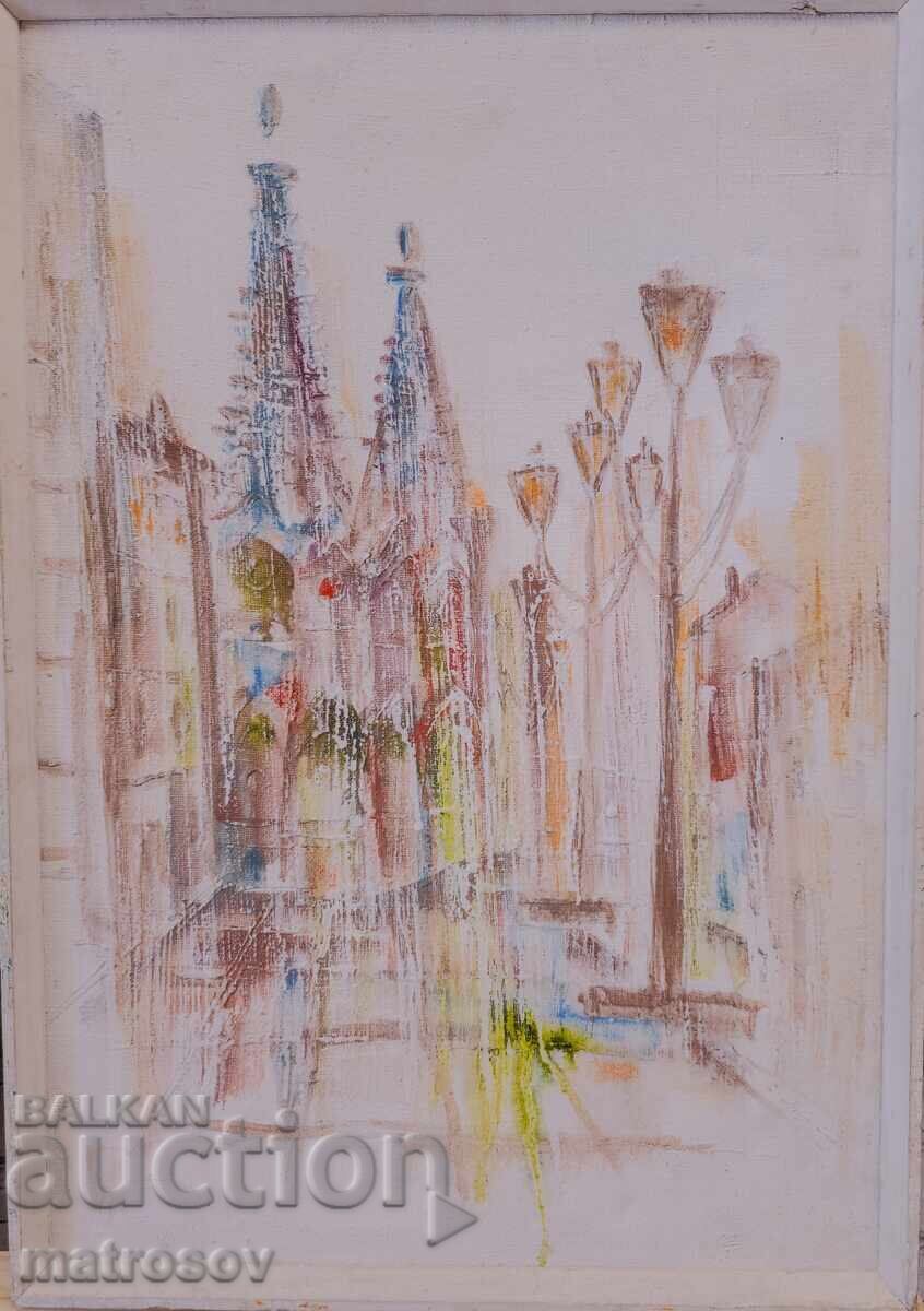 Venelin Petrov, oil painting, landscape "From Vienna" 97 (year)