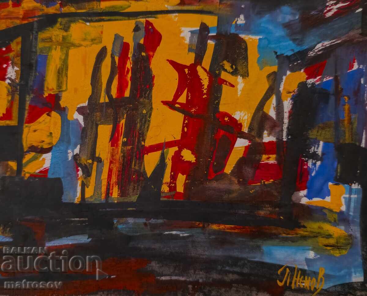 Peter Nenov, abstract landscape, tempera paints - 6