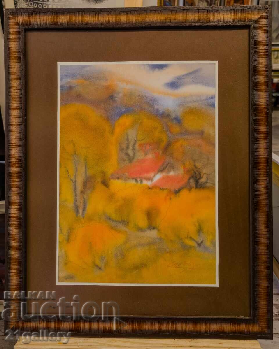 Σάβα Τσονόφσκι /1925-/ Ακουαρέλα τοπίο 2007 με τιμή 400.00 BGN | € 204.52