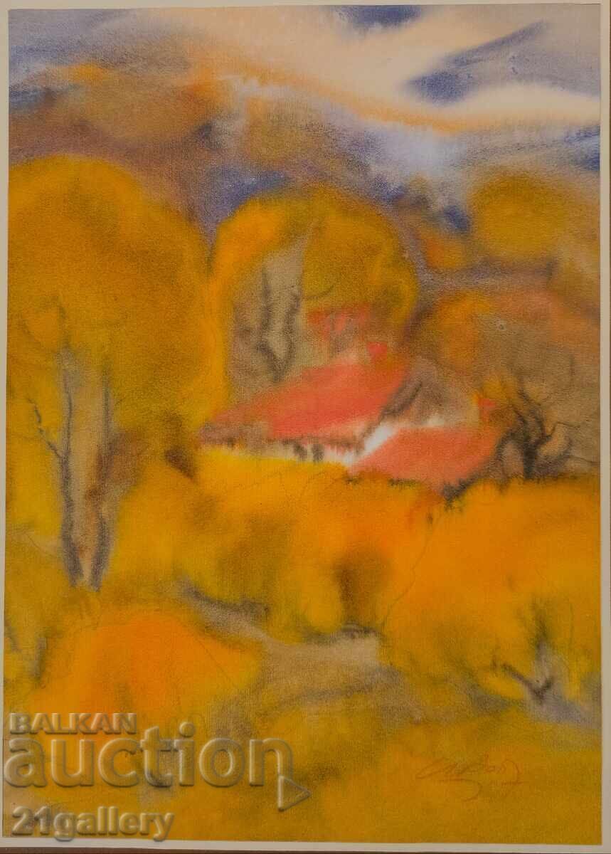 Παράδοση Σάβα Τσονόφσκι /1925-/ Ακουαρέλα τοπίο 2007