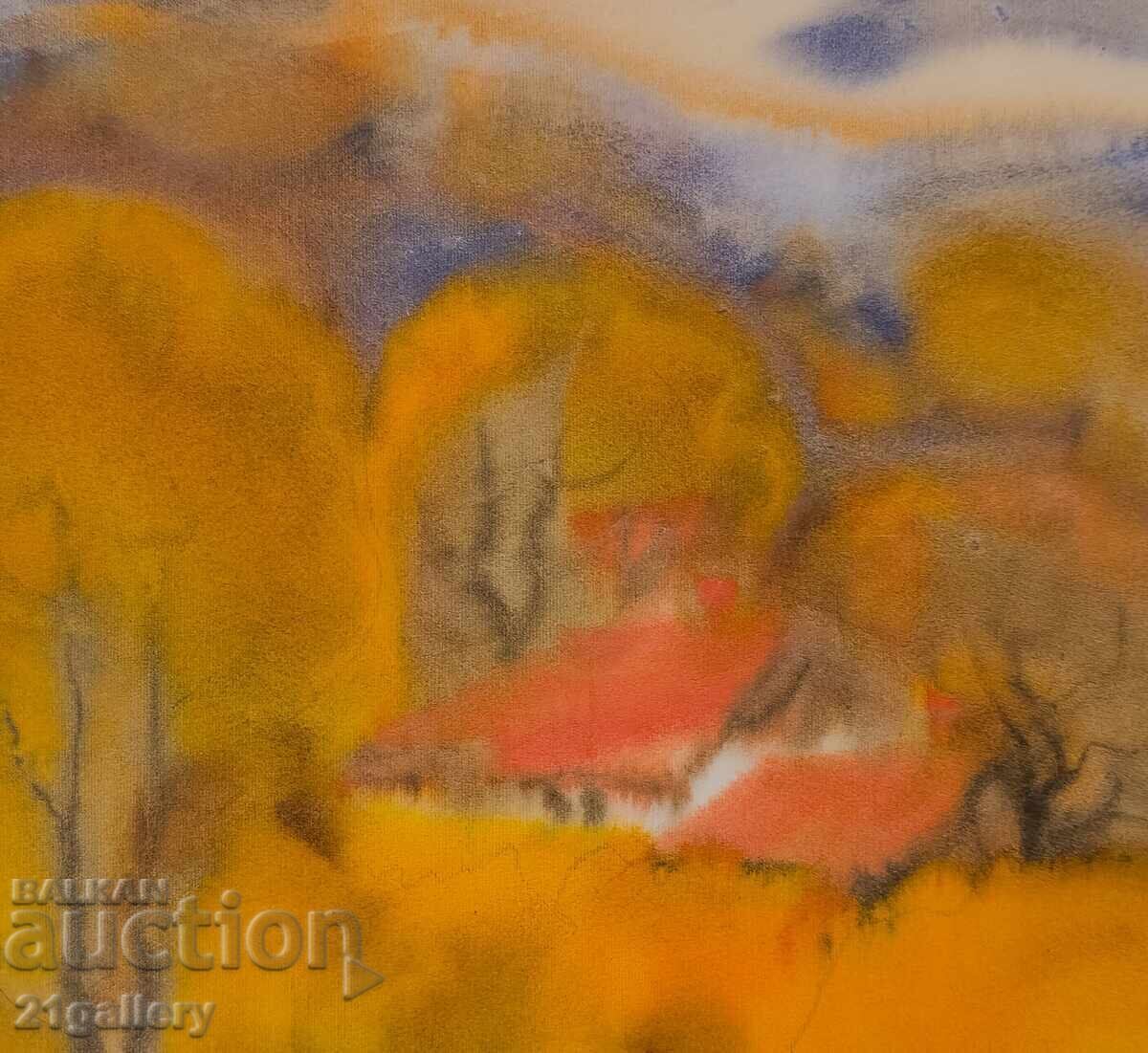 Σάβα Τσονόφσκι /1925-/ Ακουαρέλα τοπίο 2007 - 6