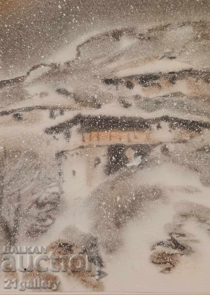 Sava Tsonovski /1925-/ Watercolor landscape 2008 with price 350.00 BGN | € 178.95