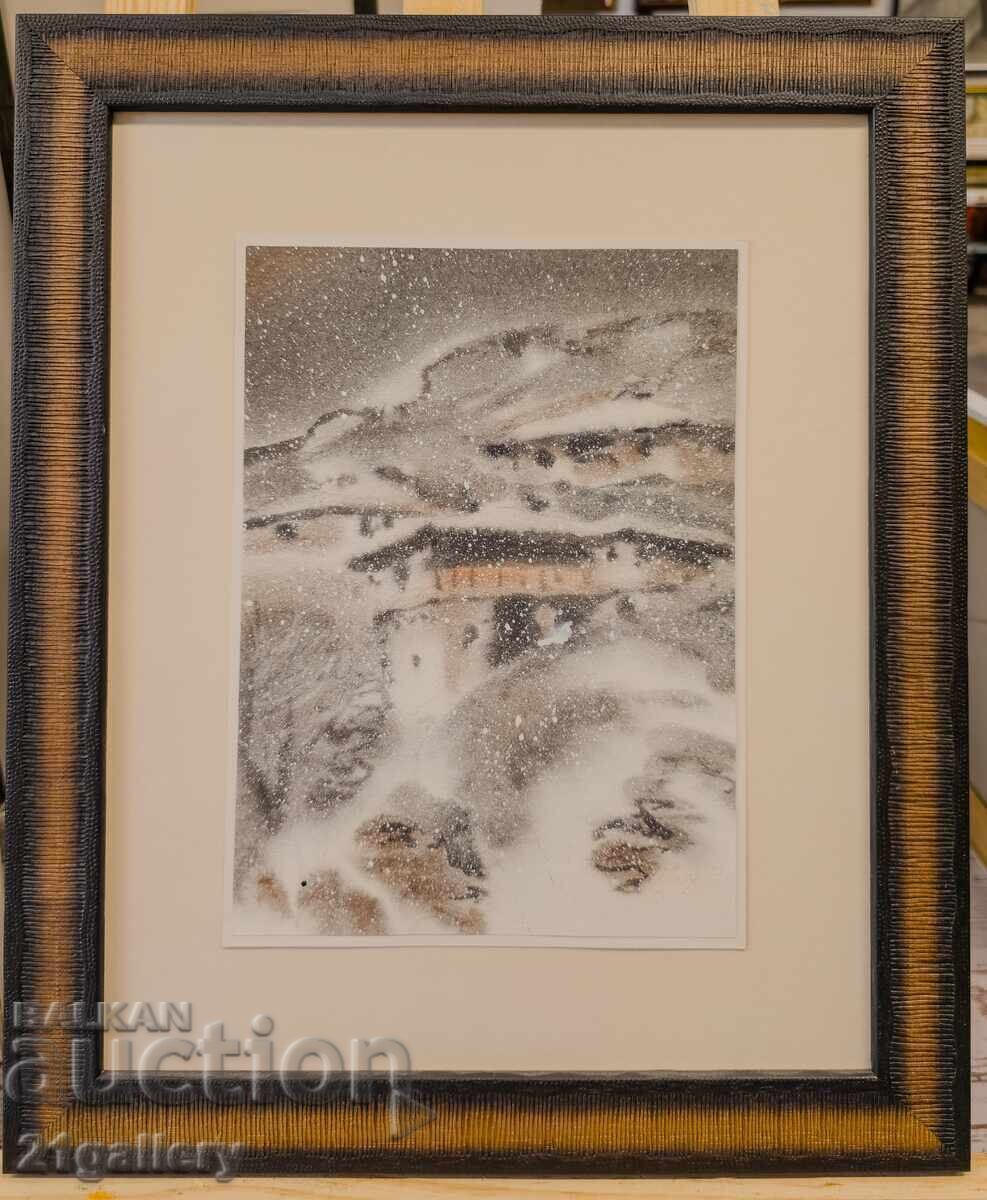 Auction  Sava Tsonovski /1925-/ Watercolor landscape 2008