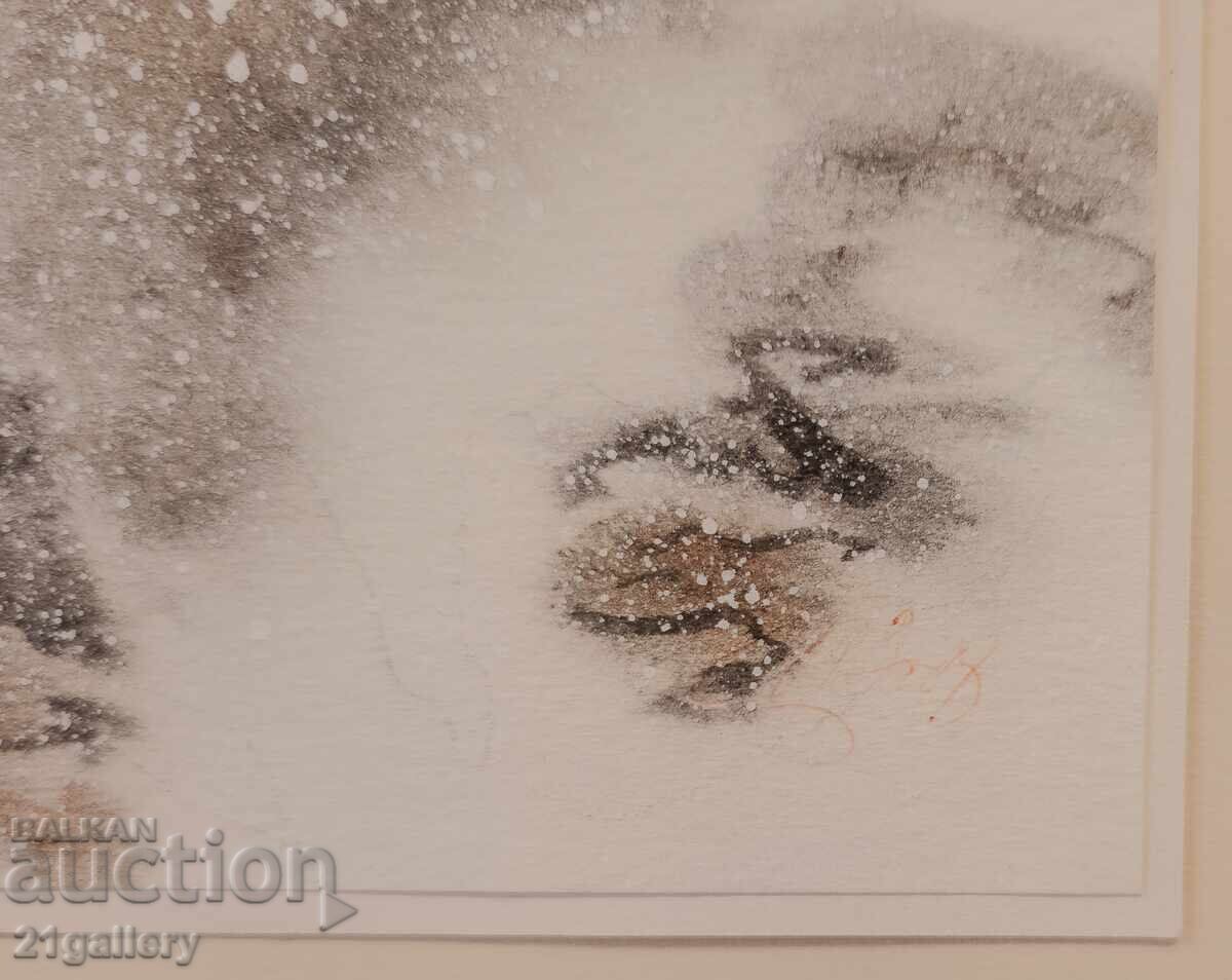 Sava Tsonovski /1925-/ Watercolor landscape 2008 - 7