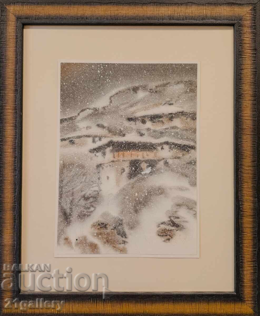 Sava Tsonovski /1925-/ Watercolor landscape 2008