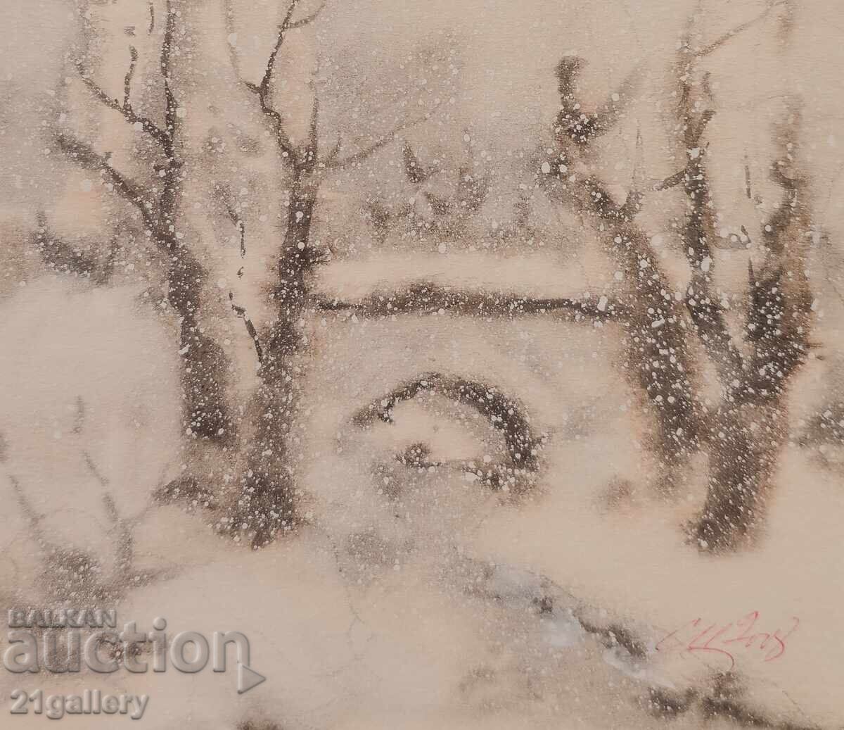 Sava Tsonovski /1925-/ Watercolor landscape 2008 - 6