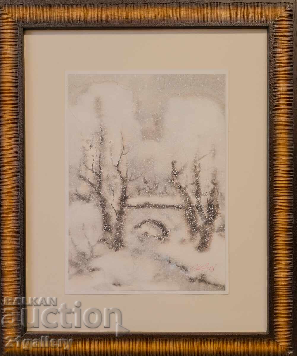 Sava Tsonovski /1925-/ Watercolor landscape 2008