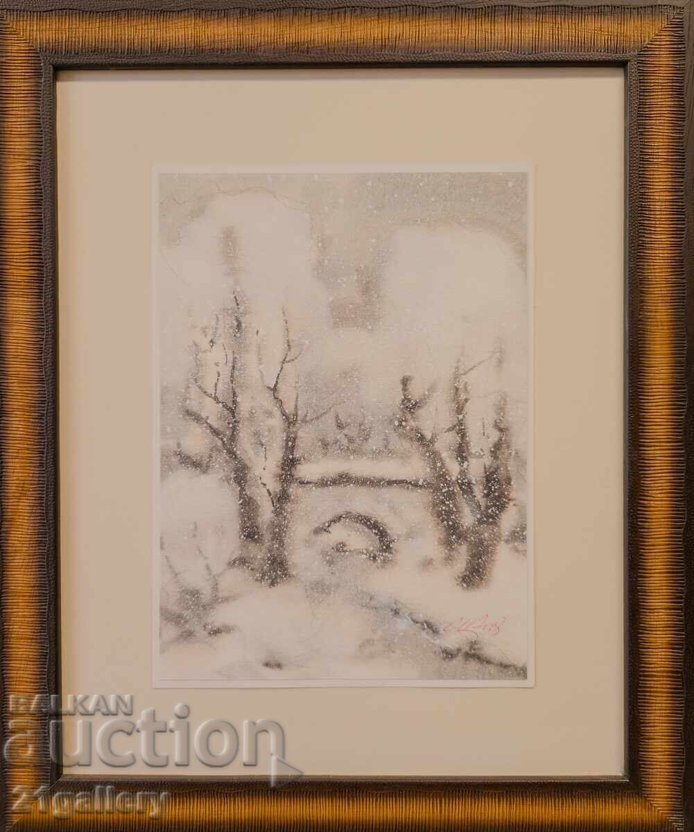 Сава Цоновски  /1925-/ Акварел пейзаж 2008