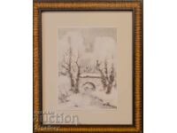 Sava Tsonovski /1925-/ Watercolor landscape 2008