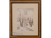 Σάβα Τσονόφσκι /1925-/ Ακουαρέλα τοπίο 2008