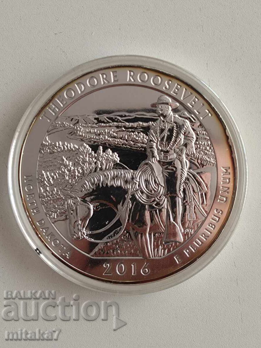 1/4 долар 2016 година, САЩ, 5oz, сребро 999 1/4 долар 2016 година, САЩ, 5oz, сребро 999