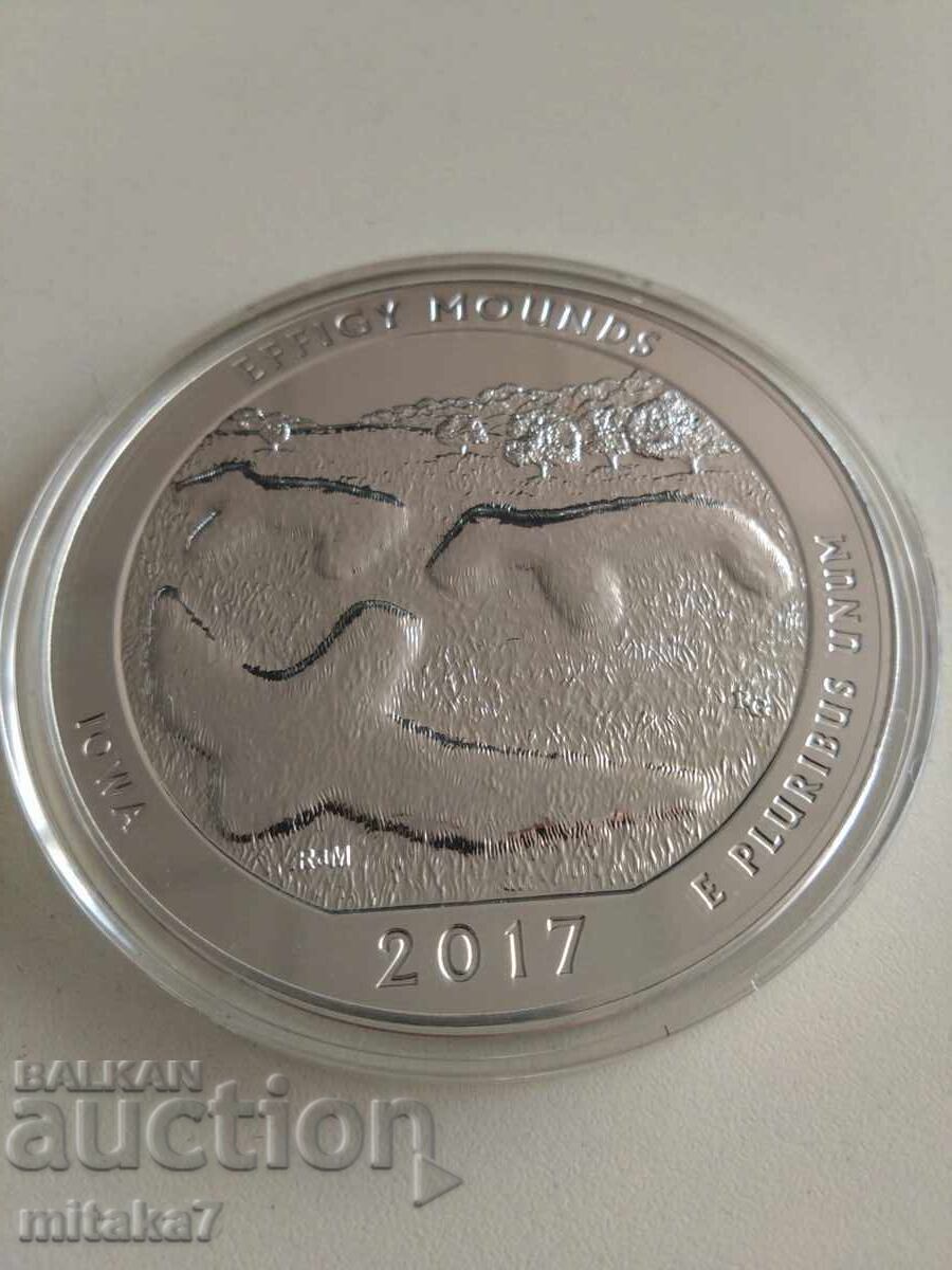 1/4 dollar 2017, USA, 5oz, silver 999 with price 542.00 BGN | € 277.12