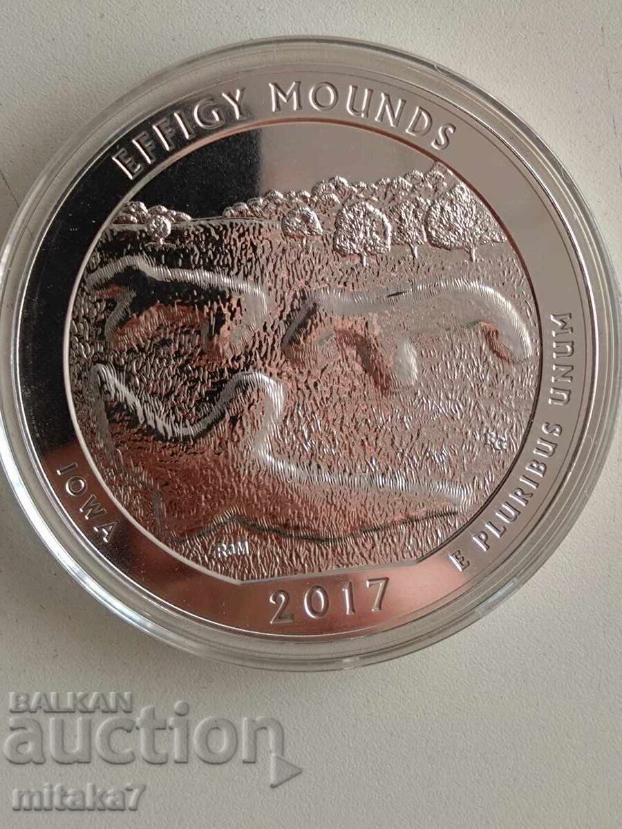 Auction  1/4 dollar 2017, USA, 5oz, silver 999