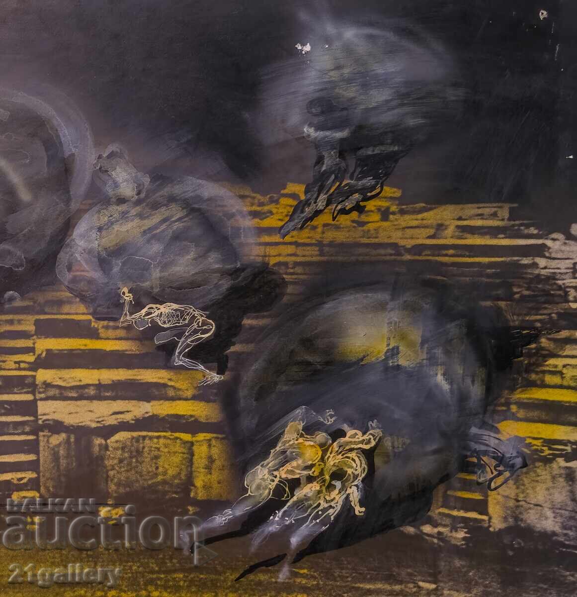 Аукцион Картина гваш фигурална композиция