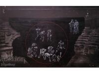 Gouache painting abstract figurative composition