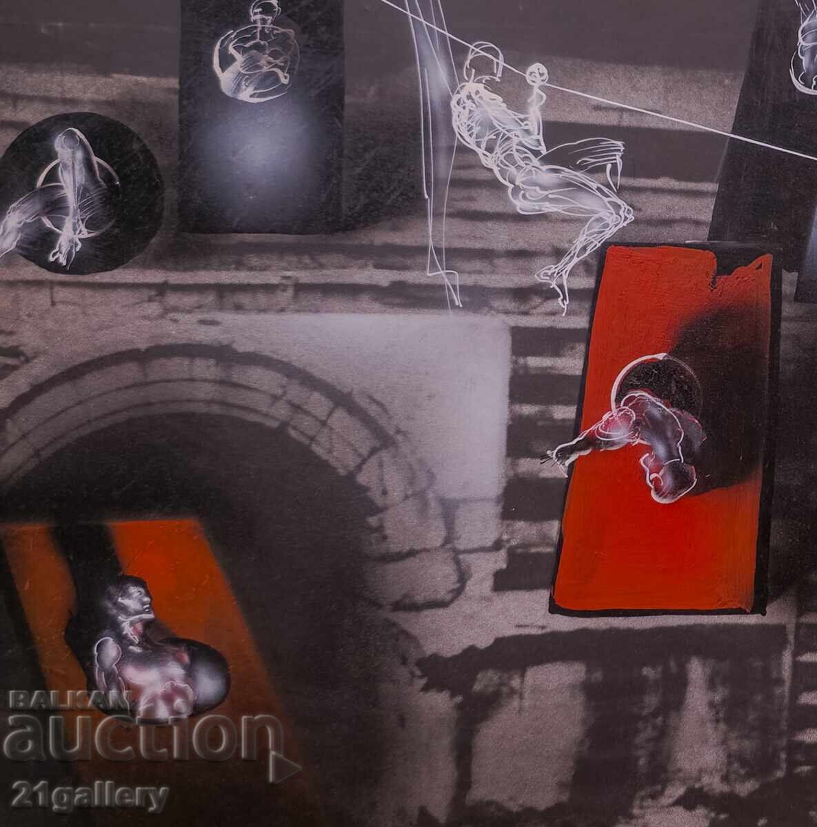 Παράδοση Έργο γκουάς, αφηρημένη εικονιστική σύνθεση