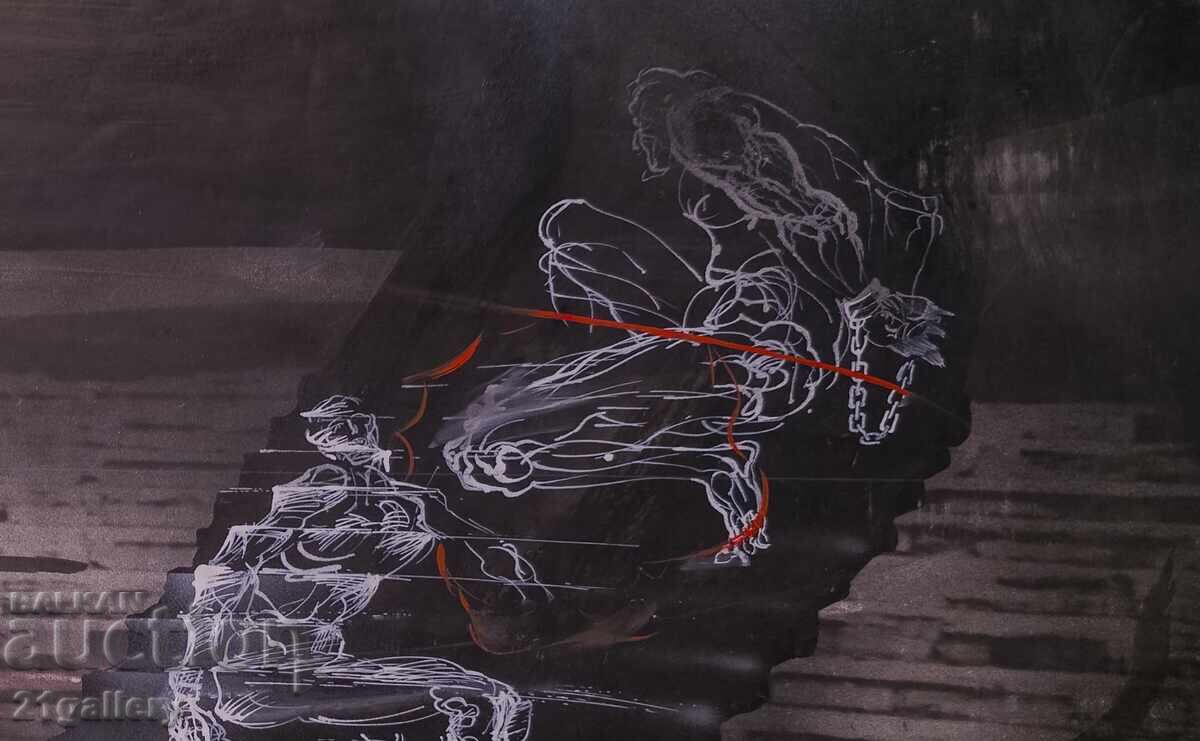 Παράδοση Έργο γκουάς, αφηρημένη εικονιστική σύνθεση