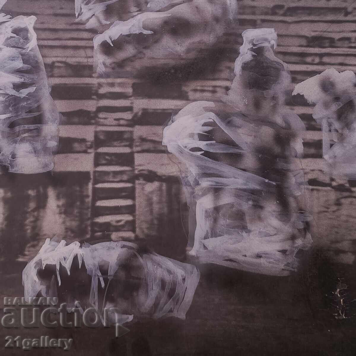 Gouache painting, abstract figurative composition - 6