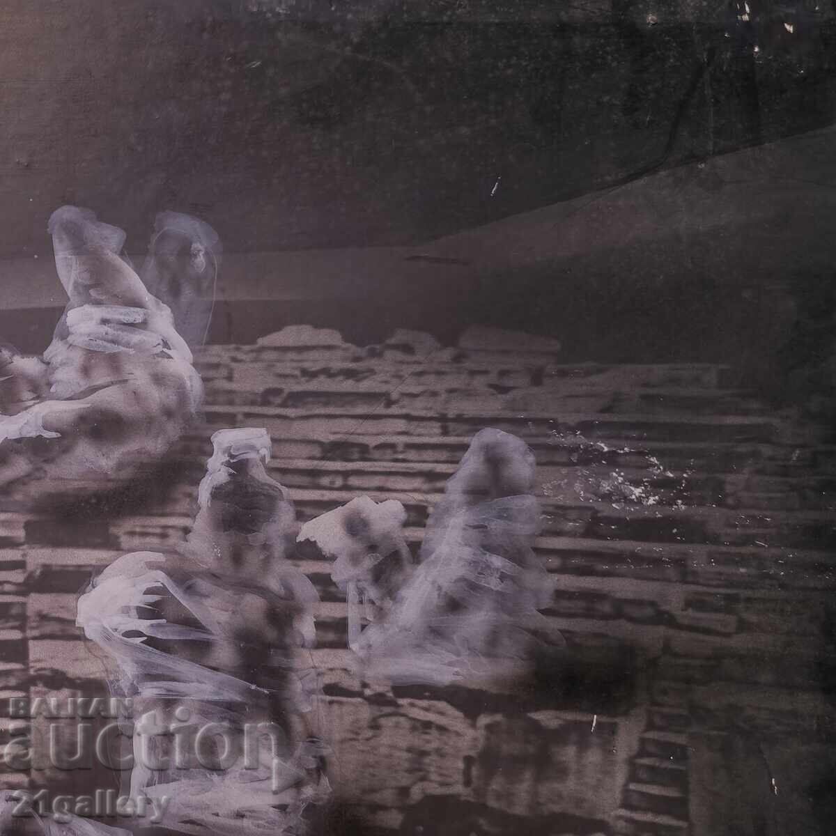 Gouache painting, abstract figurative composition - 7