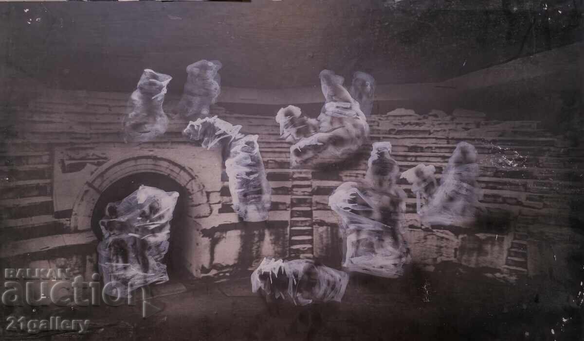 Gouache painting, abstract figurative composition