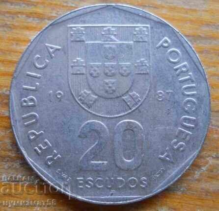 20 ескудо 1987 г. - Португалия