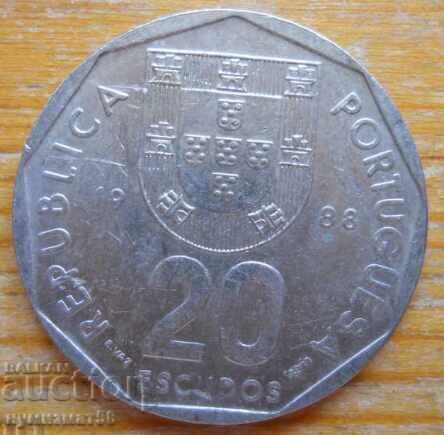 20 escudos 1988 - Portugalia 20 escudos 1988 - Portugalia