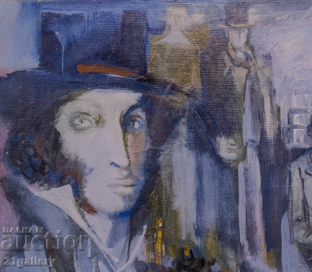 Δημοπρασία Σύγχρονος ελαιογραφικός πίνακας πορτρέτο του Αλεξάντερ Πούσκιν