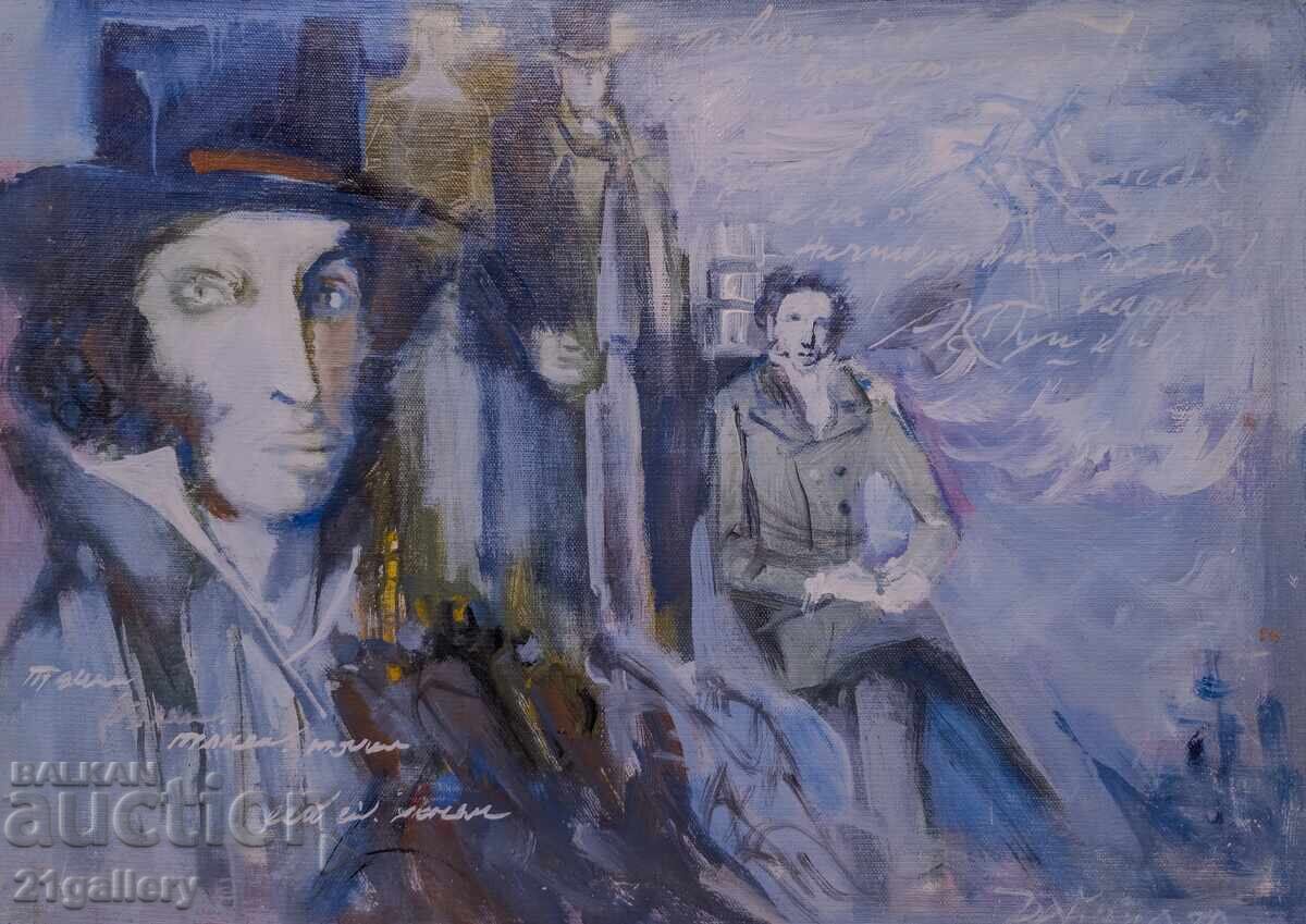 Σύγχρονος ελαιογραφικός πίνακας πορτρέτο του Αλεξάντερ Πούσκιν