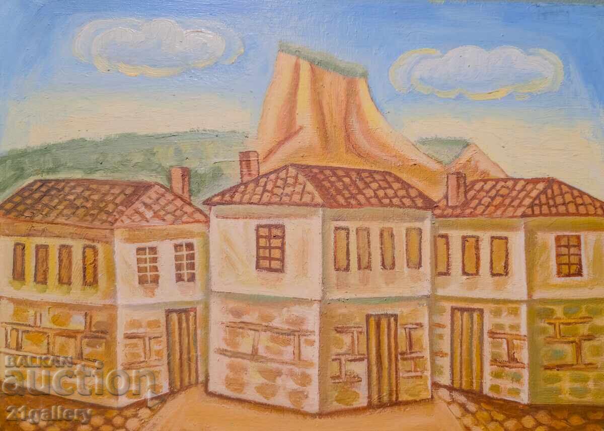 Τοπίο με σπίτια / ελαιογραφία με τιμή 700.00 BGN | € 357.90