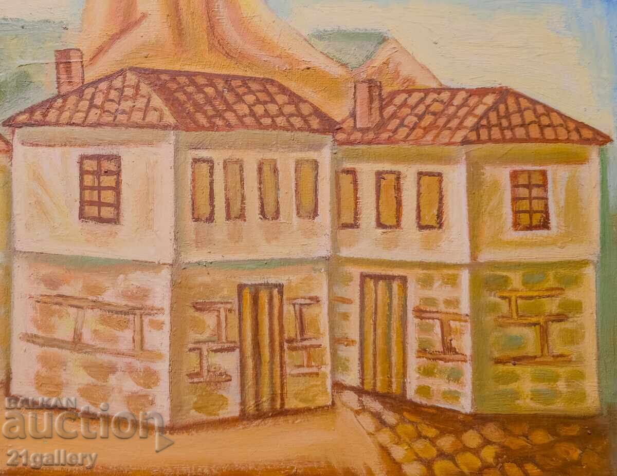 Τοπίο με σπίτια / ελαιογραφία - 5