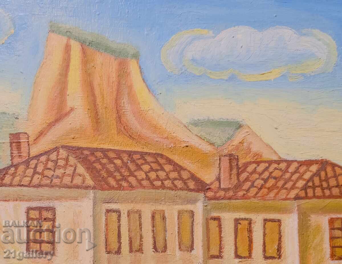 Τοπίο με σπίτια / ελαιογραφία - 6