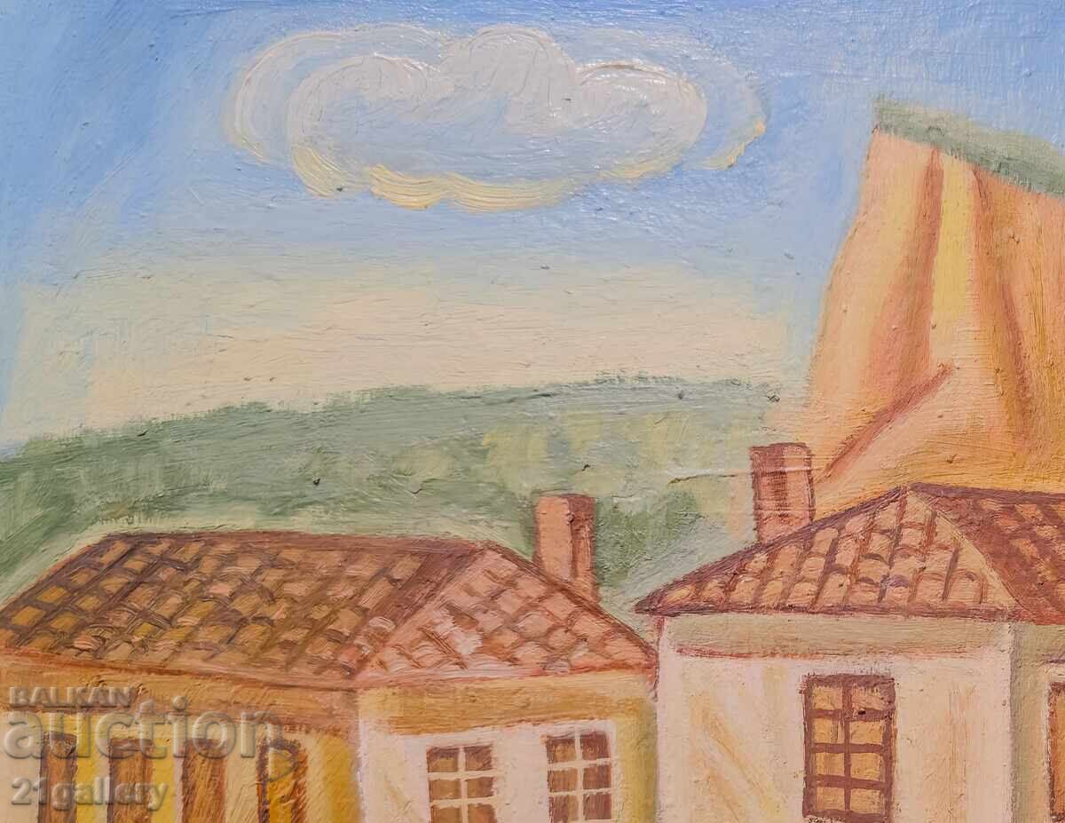 Τοπίο με σπίτια / ελαιογραφία - 7