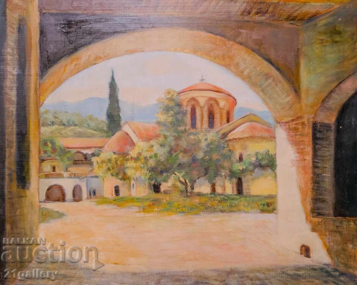 Ελαιογραφία, τοπίο "Μονή Μεταμόρφωσης" με τιμή 400.00 BGN | € 204.52