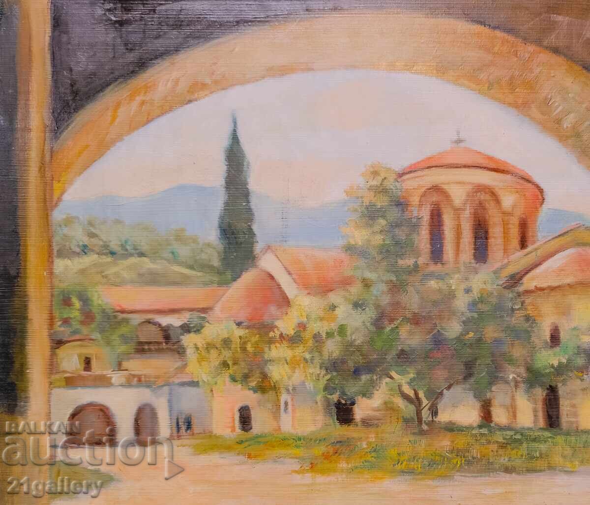 Δημοπρασία Ελαιογραφία, τοπίο "Μονή Μεταμόρφωσης"