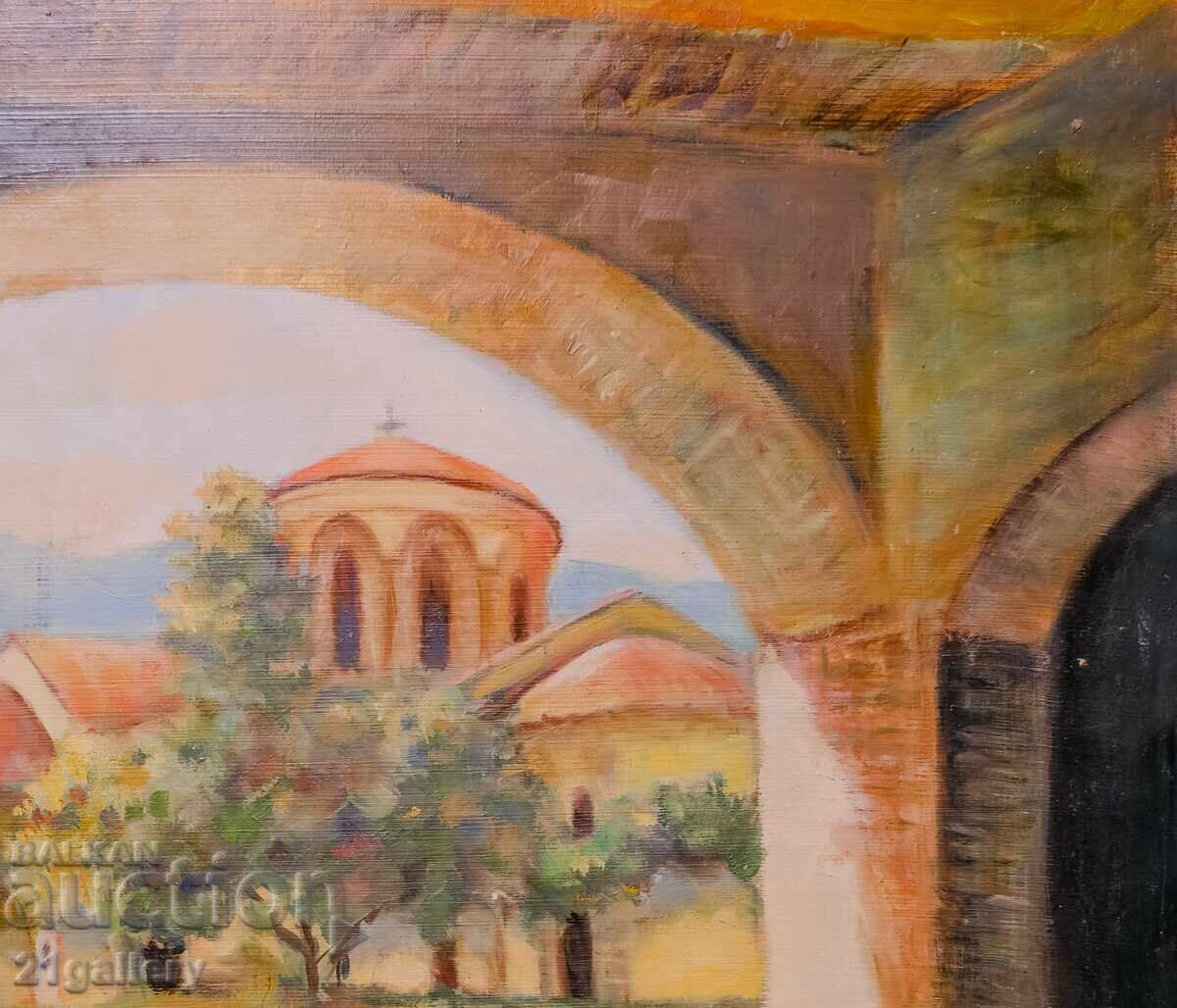 Ελαιογραφία, τοπίο "Μονή Μεταμόρφωσης" - 5