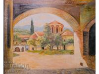 Ελαιογραφία, τοπίο "Μονή Μεταμόρφωσης"