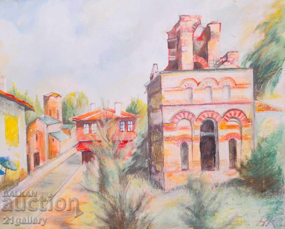 Τοπίο από Νεσέμπαρ, ελαιογραφία