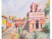 Τοπίο από Νεσέμπαρ, ελαιογραφία