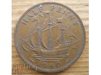 1/2 πένα 1940 - Μεγάλη Βρετανία (Βασιλιάς Γεώργιος VI)