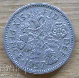 6 pence 1957 - Marea Britanie (Elizabeth II)