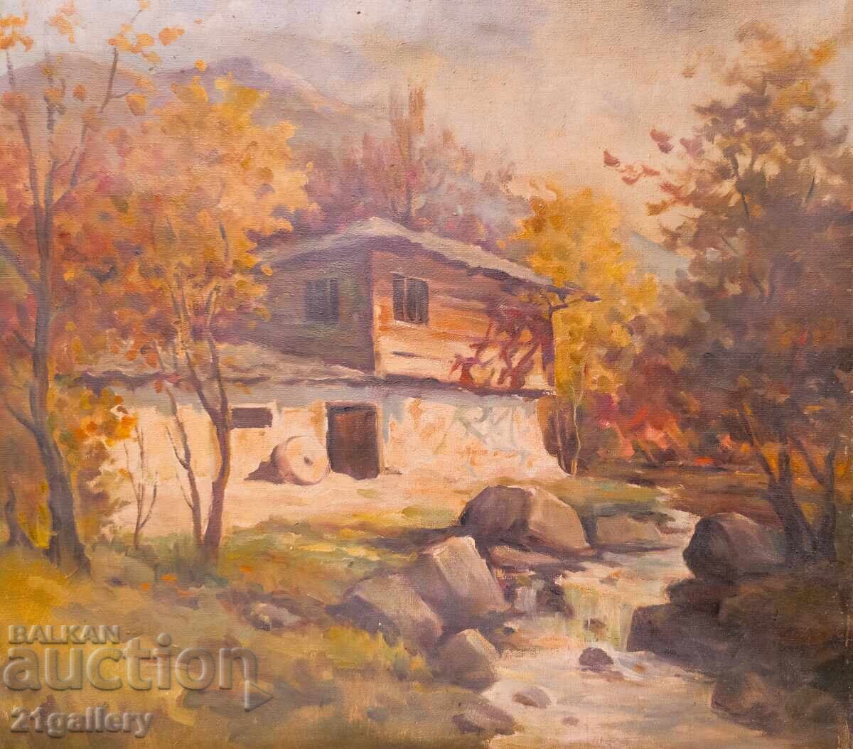 Oil painting, autumn landscape with price 1200.00 BGN | € 613.55