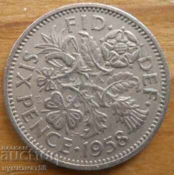 6 pence 1958 - Marea Britanie (Elizabeth II) 6 pence 1958 - Marea Britanie (Elizabeth II)