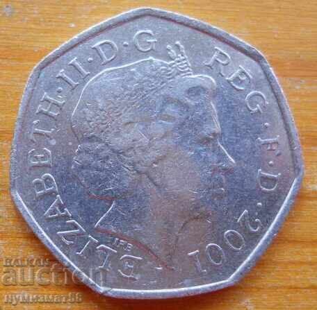 50 пенса 2001 г - Великобритания с цена € 0.50 | 0.98 лв. 50 пенса 2001 г - Великобритания с цена € 0.50 | 0.98 лв.