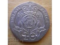 20 pence 2003 - Marea Britanie