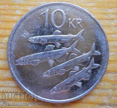 10 крони 1996 г. - Исландия 10 крони 1996 г. - Исландия